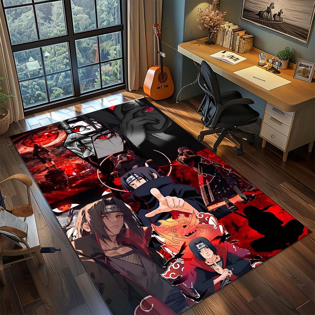 Tappeto Anime Naruto Tappeto Tappeto Grande Area Tappetino Pavimento Antiscivolo Lavabile Stanza Gamer Camera da Letto Decorazione Casa -QJY