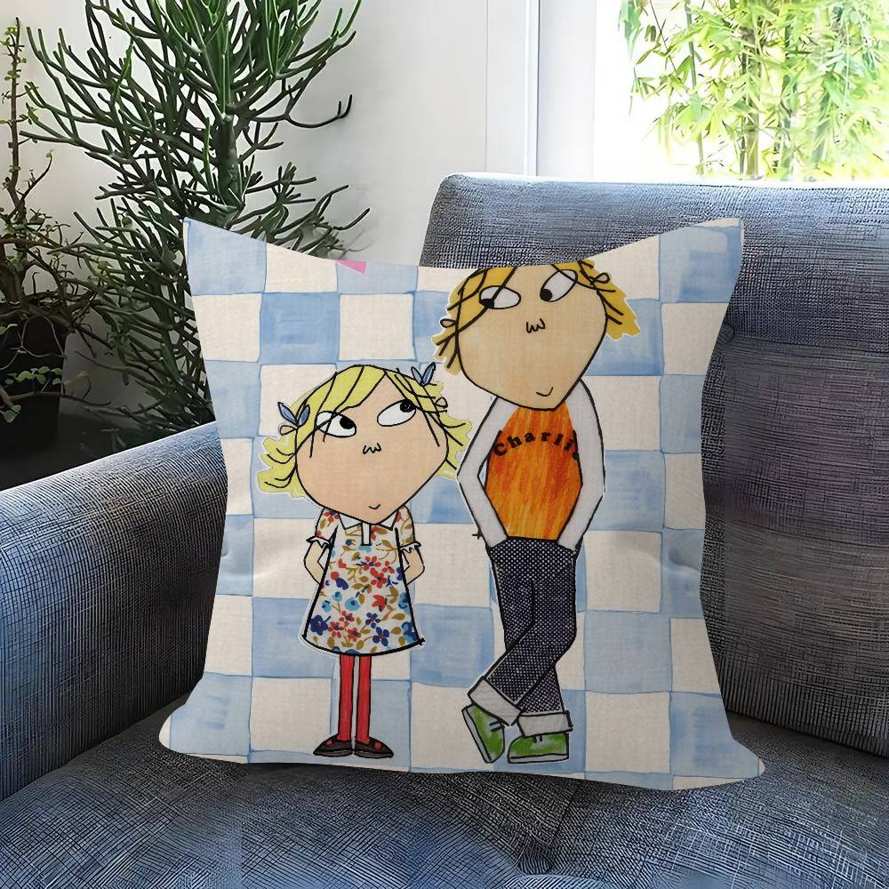 Cushion Cover Car Throw Pillow Case For Sofa Car Christmas Gift Anime C-Charlies L-Lola