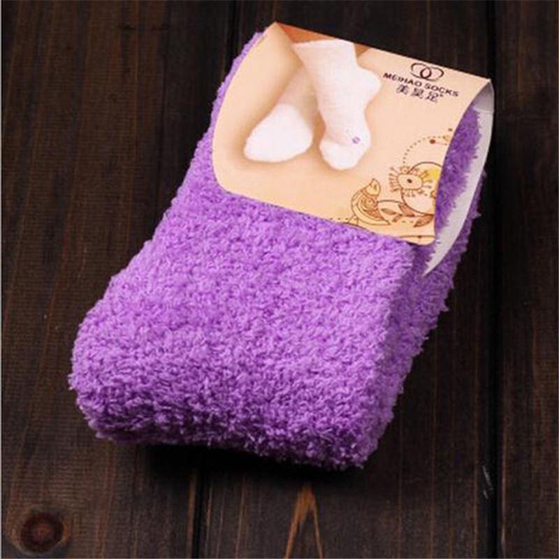 Cute Socks Women Bed Socks Pure Color Fluffy Warm Winter Kids Gift Soft Floor Home Accessories Funny Socks New Year's Gift