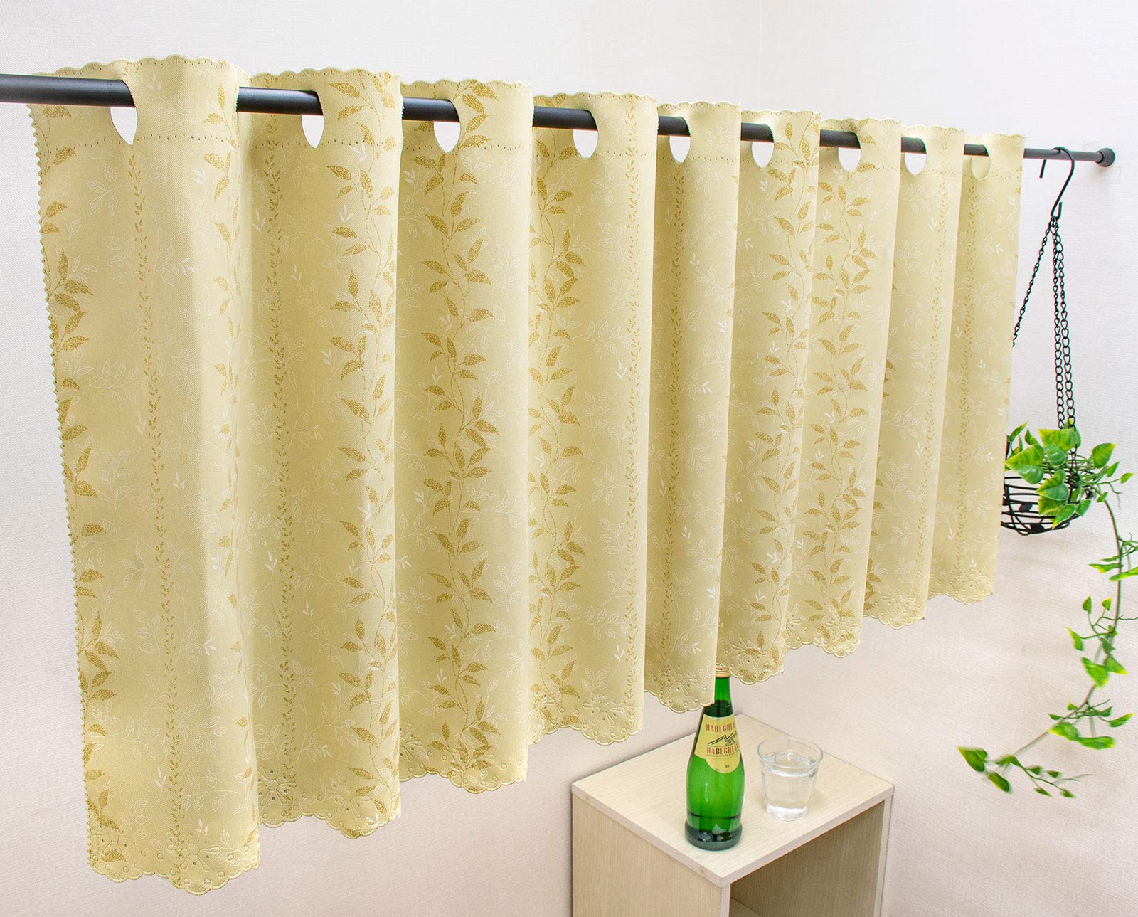 

Curtain Selection Cafe 90cm Long Wide x 90cm Long Grade 1 Light Blocking UV Heat Made in Floral Small Window Curtain, [145cm / / Beige] Protection, бежевый