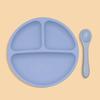 Silikonový přísavný dětský talíř a lžička se sadou s dělenými přihrádkami