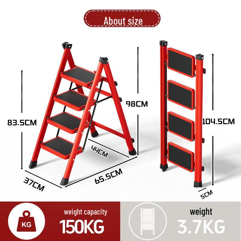 Folding Small Indoor Ladder: Multi-functional A-frame with Non-slip Steps, 2 or 3 Steps