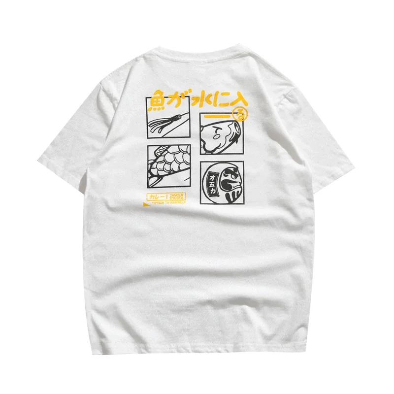 Japanese Retro Fashion Brand T-shirt For Men Women Short Sleeved Summer Loose Bf Style Couple Student Half Sleeved Funny Top