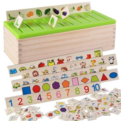 Mathematical Classification Cognitive Matching Kids Montessori Early Educational Learn Toy Wood Box Gifts for Children