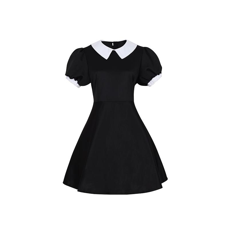 Anime Wednesday Addams Family Cosplay Costume Dress Kids Girl Wednesday Cosplay Costume Black Gothic Family Cotume