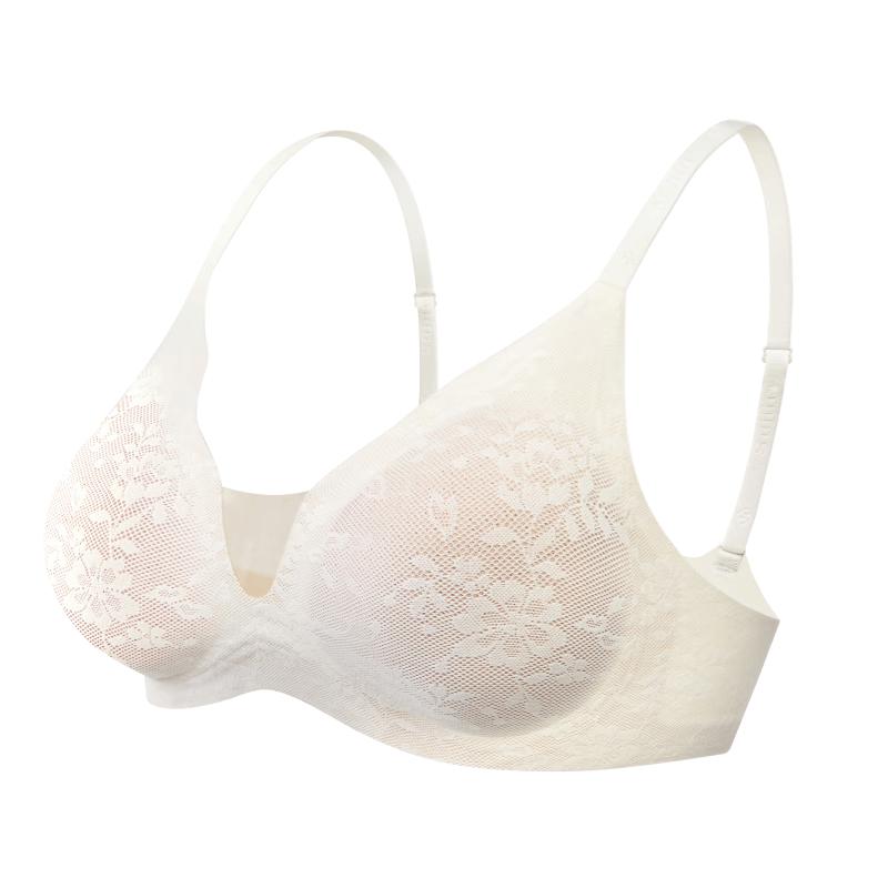 Seamless Wireless Lace Push-up Bra M