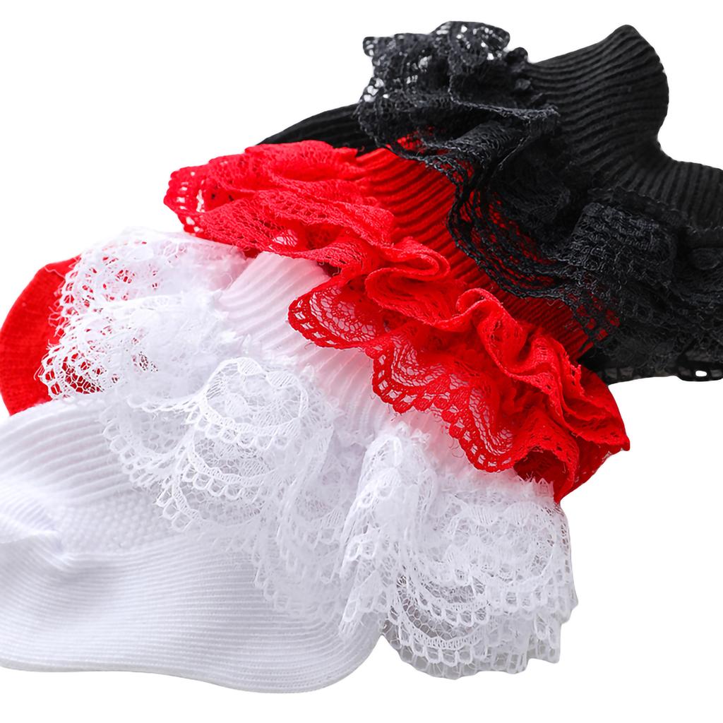 0-12 Monate Neugeborenes Baby Baumwollsocke Spitze Prinzessin gekämmte Baumwollsocken für Mädchen Sommer Frühling Säugling Baby Rüschen Kurze Socken