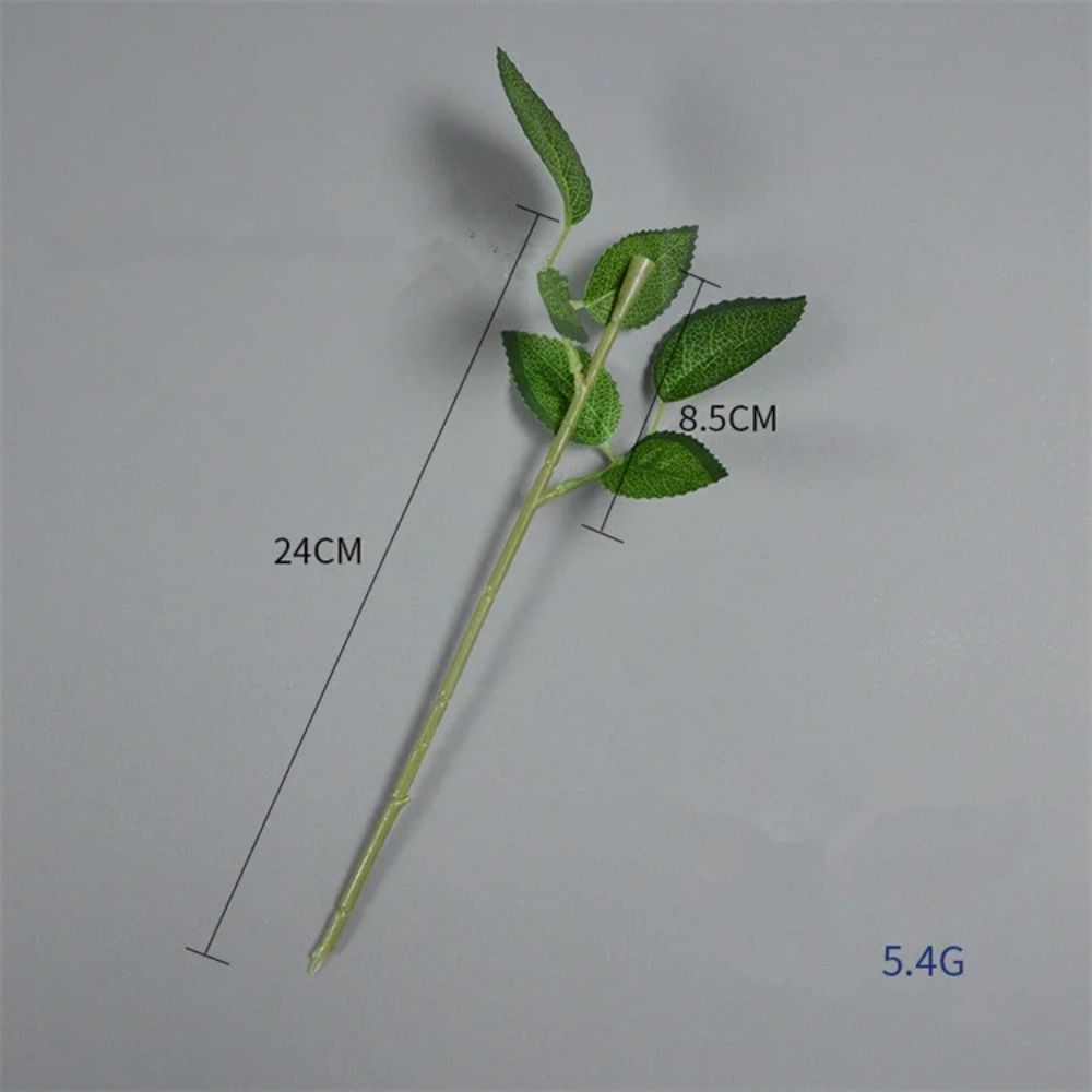 10Pcs with Artificial Leaves Fake Flower Stem Rose Flowers Head Decoration