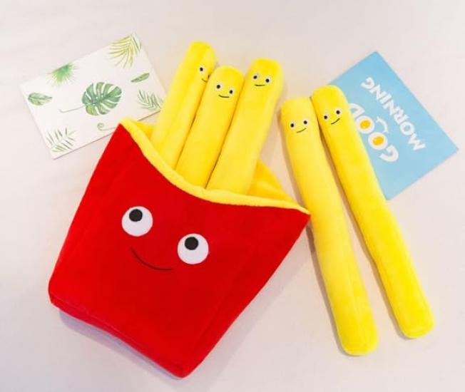French Fries Plush Toy, Body Pillow, Cushion, Fun Item, Fluffy, Popular, Funny Gift (50cm)