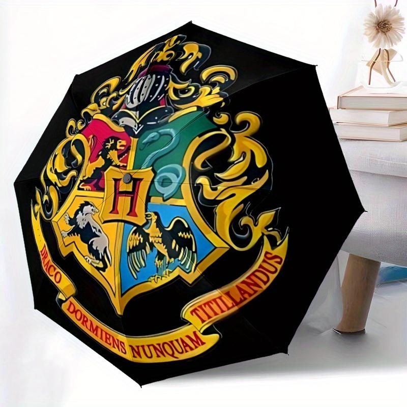 1pc Hogwarts Crest Harry Potter Automatic Umbrella - Foldable with 8 Iron Ribs, Portable for Outdoor, Gift, Outdoor Umbrell, Playful Accessory127