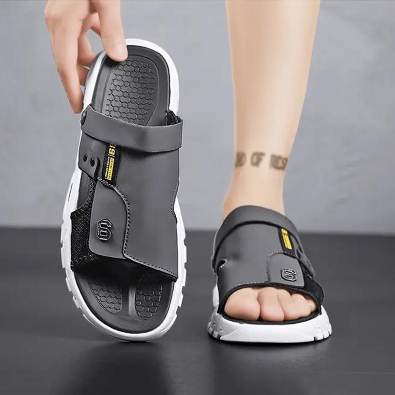 Летние прохладные дышащие сандалии 2 в 1 мужские повседневные универсальные шлепанцы — фото 6