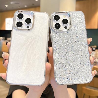Kleber Glitzer Pailletten Handyhülle für iPhone17promax Leichter Luxus für Apple 16plus Transparent und Einfach 14