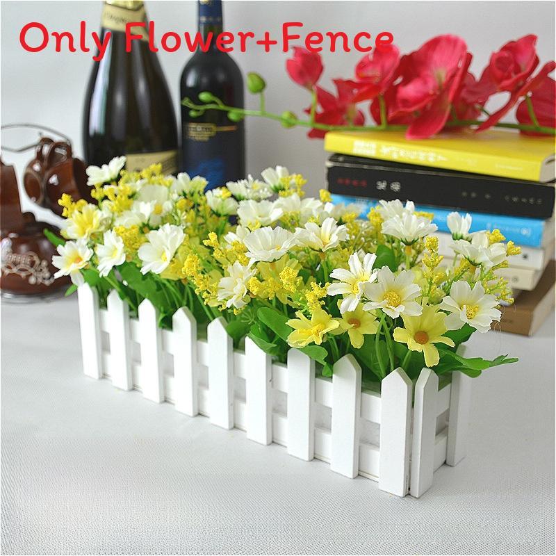 Home Living Artificial Plant Set With Wooden Fence For Wedding Decor And Photo Props