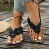 Women's Summer Wedge Flip Flop Sandals Slip On Toe Post Floral Design Comfortable Casual Footwear for Outdoor Indoor Use