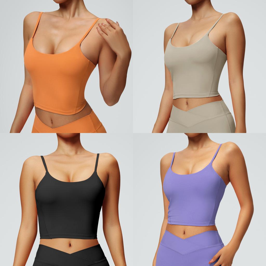 Nylon Sports Vest With Removable Padding For Gym And Yoga Practice For Women