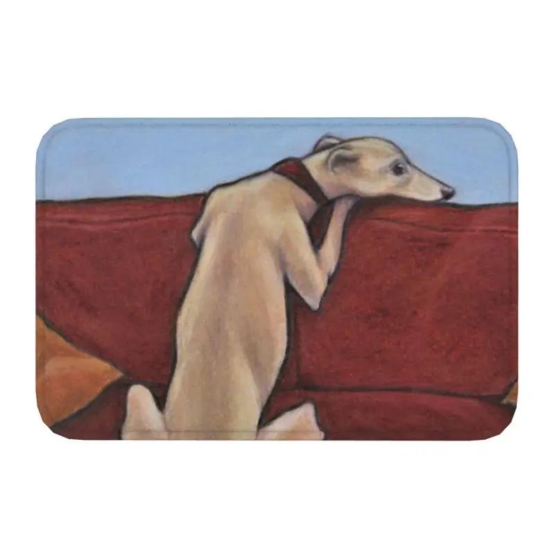 Personalized Vintage Whippet Greyhound Dog Doormat Mat Anti-Slip Hound Bath Kitchen Balcony Rug Carpet 40*60cm