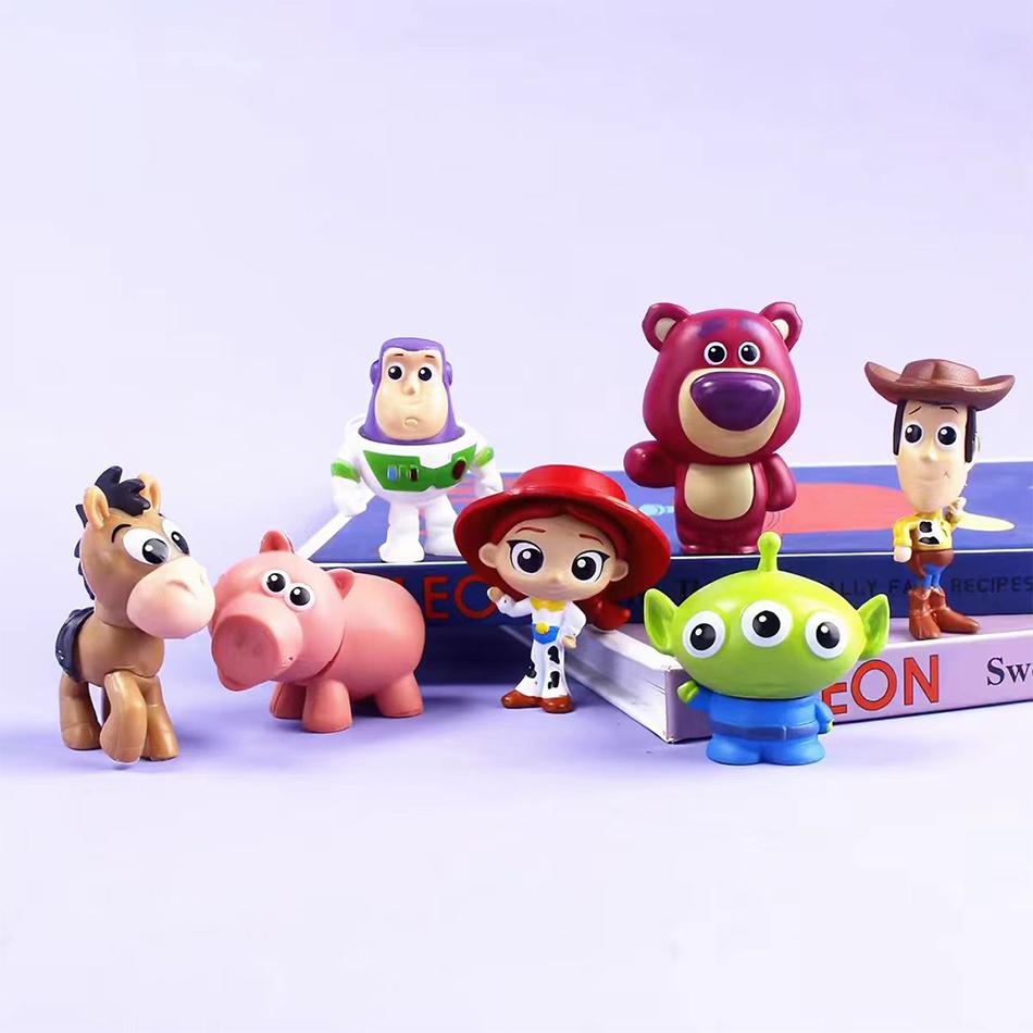 8pcs / Set Toys Story movie Figure   Woody Buzz Lightyear Model Doll Car Decoration Cake Accessories Anime Figure Toy kids Gift