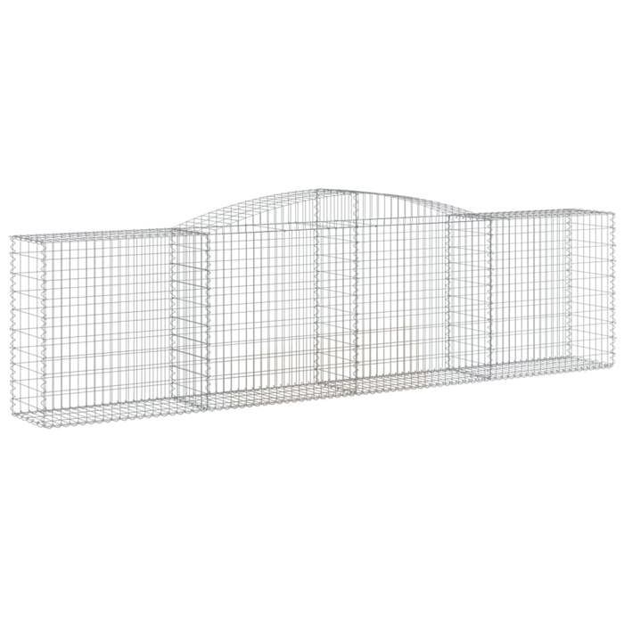 VidaXL Paniers à gabions arqués 8 pcs 400x50x100/120 cm Fer galvanisé, gabion, cage de gabion, panier de mur de gabion, mur 3147002