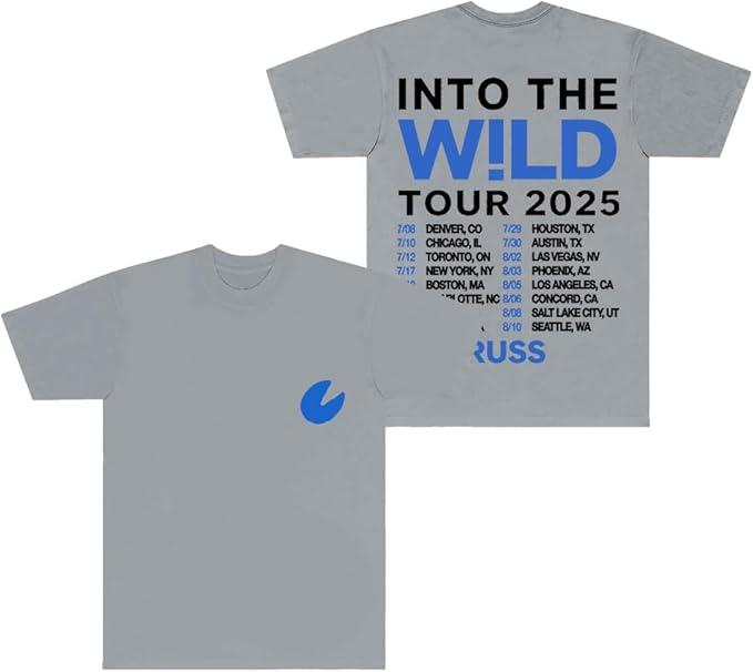 Russ Wild Tour 2025 Merch T-Shirts Rundhals Kurzarm Cosplay Damen Unisex Mode Streetwear Tee