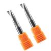 2 Stücke 6mm Einzelflöte Spiral Schaftfräser Hartmetall-fräser Bits für Aluminium 6*22mm