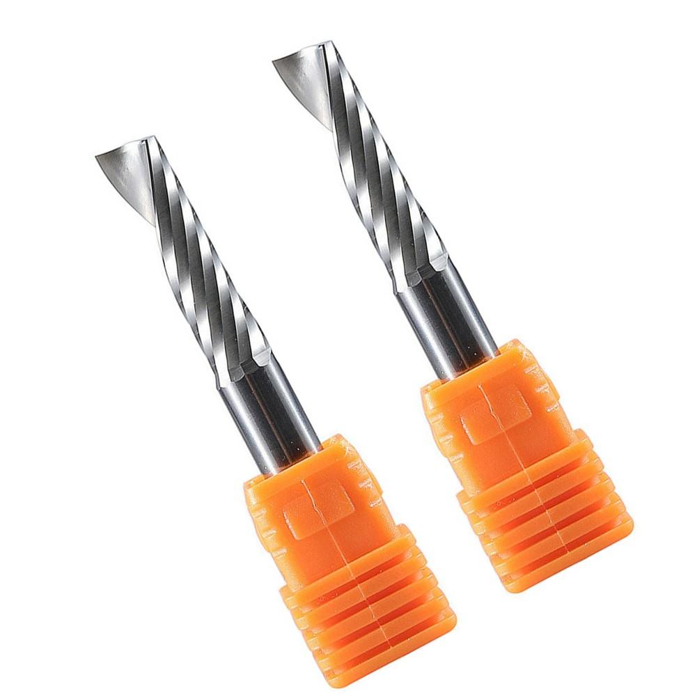 2 Stücke 6mm Einzelflöte Spiral Schaftfräser Hartmetall-fräser Bits für Aluminium 6*22mm