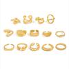 Salircon 14 Pcs/Set Anneaux Ouverts Géométriques Irréguliers Exagérés en Forme de Goutte d'Eau pour Femmes Hommes Anneau de Doigt Punk Bijoux de Mode pour Fête Cadeaux