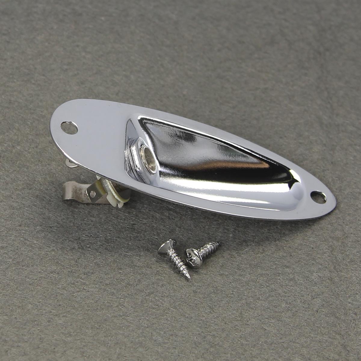 FLEOR 1pcs Boat Style Jack Guitar Output Jack Socket 1/4  6.35mm For ST Electric Guitar
