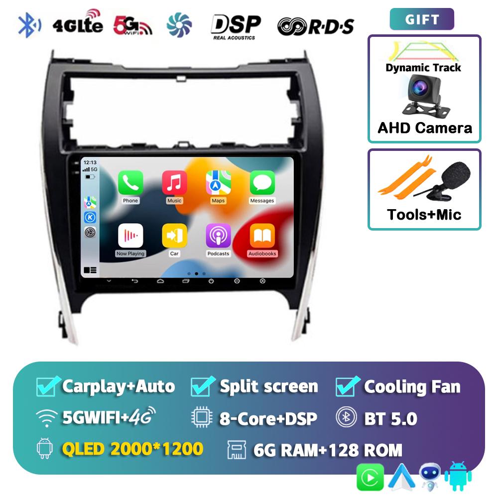 Android 14 Auto Carplay Car Radio For Toyota Camry 7 XV 50 55 US Version 2011 - 2017 Multimedia Player Stereo GPS DSP 2Din Audio