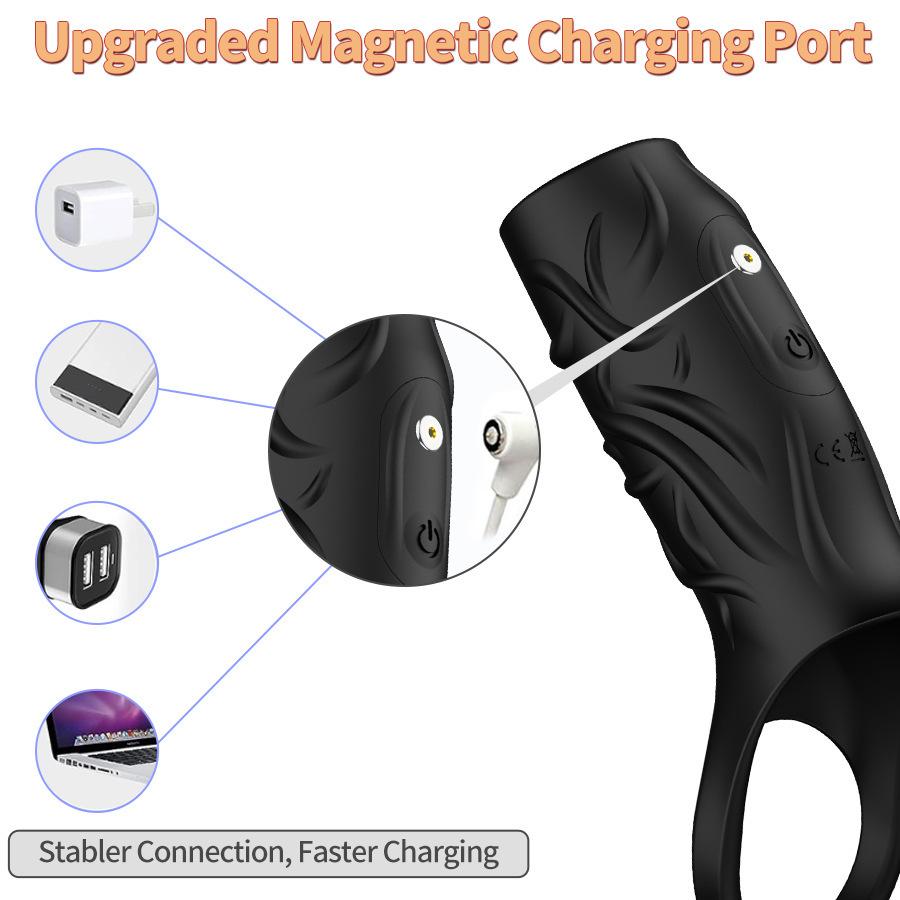 Vibrating Penis Sleeve Cock Ring Penis Ring Vibrator G-Spot Stimulation Penis Extender Male Couple Sex Toys for Men 18+