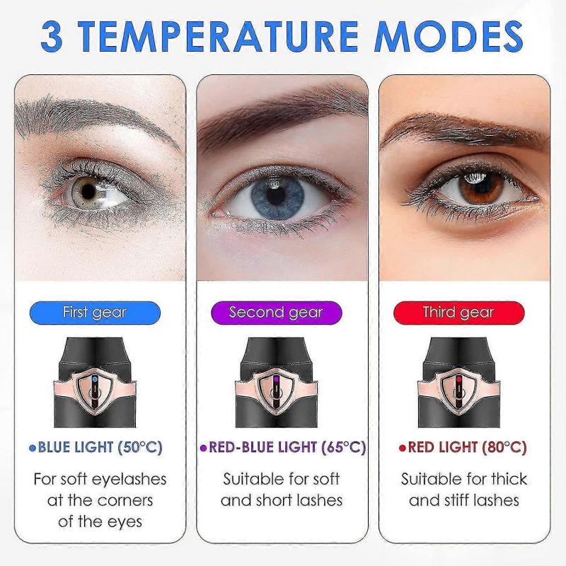 Electric Heated Lash Curler,2 In 1 Clip-type Usb Rechargeable Eyelash Curlerblackssxjv