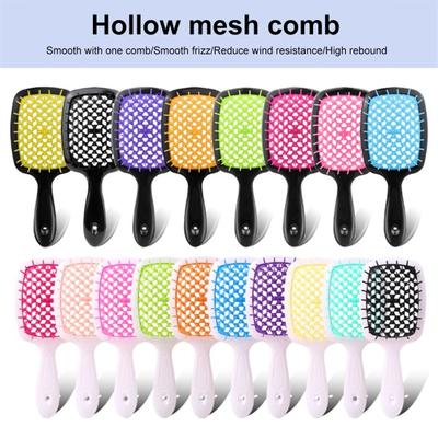 Detangling Hair Brush Hollow Ergonomic Handle Scalp Massage Women Girls Wet Dry Long Curly Fluffy Hair Styling Comb Hairdressing Tool