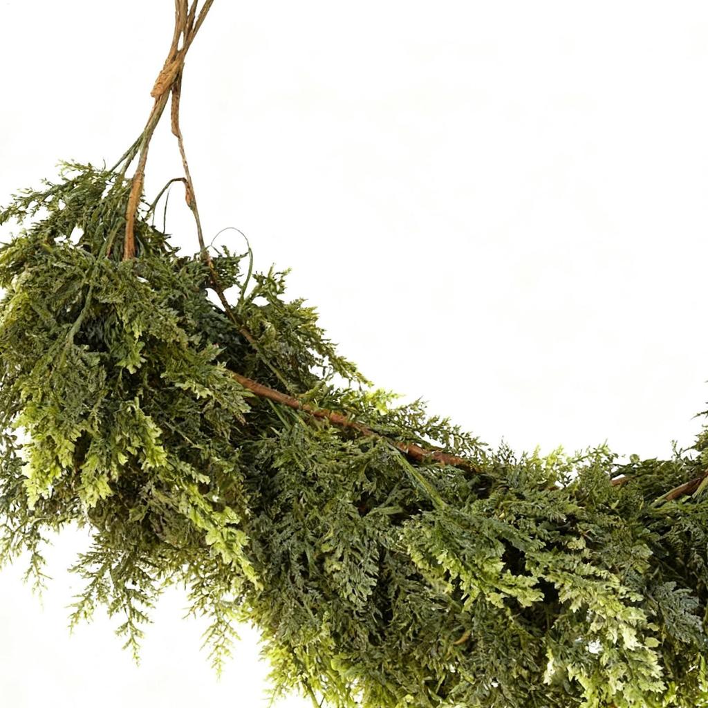 1.5m/1.8m/2.7m Christmas Garlands Artificial Holiday Green Pine Wreath Faux Garland for Fireplace Tree Mantel Outdoor Porch