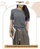 Yangtze Fine Spun Wool Beaded Short Sleeve Knitwear - Light Luxury Slimming Round Neck Tee