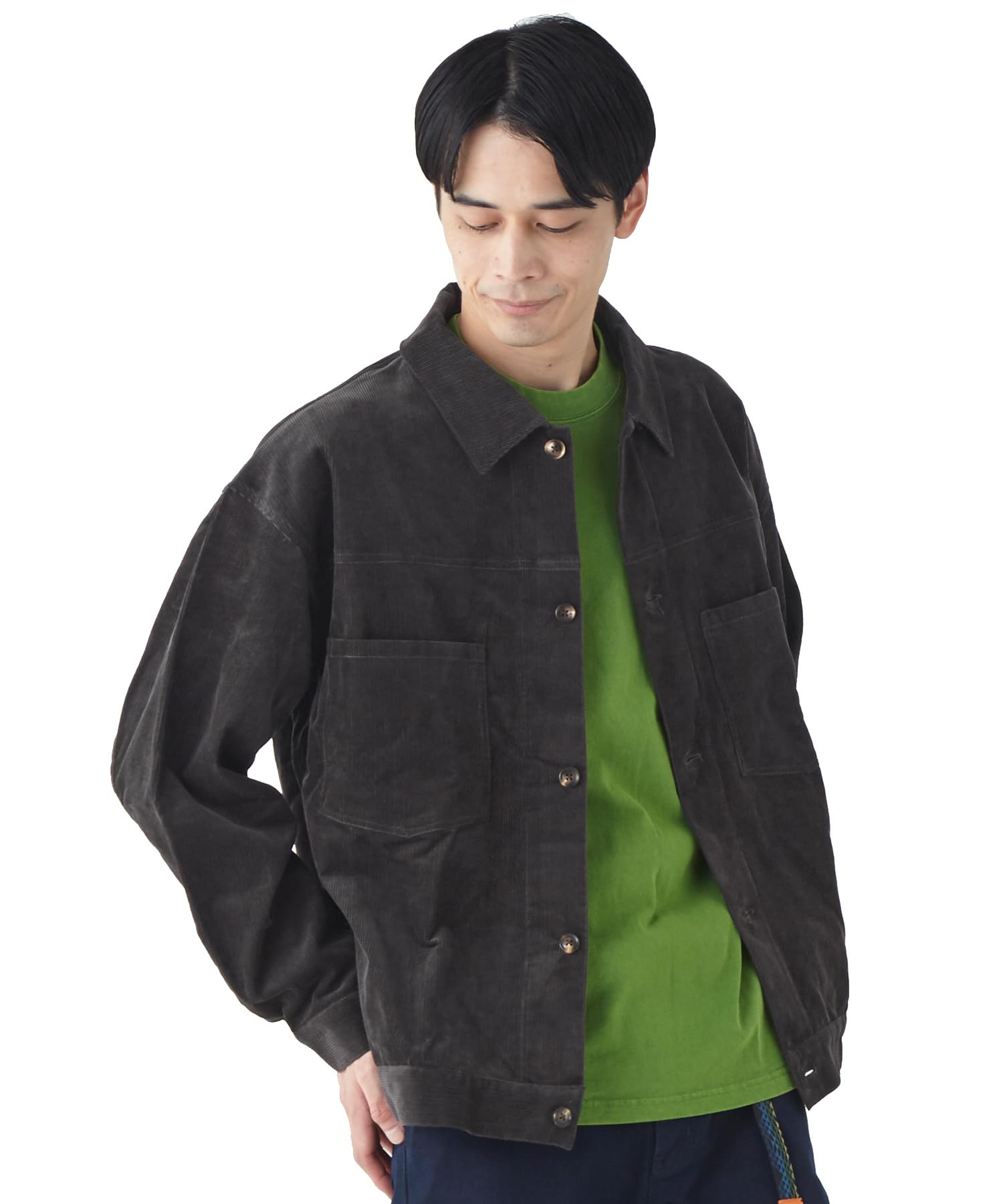 

Corduroy Trucker CPO Jacket MEDIUM Charcoal [Cliffmeyer] Men s деревне вугілля