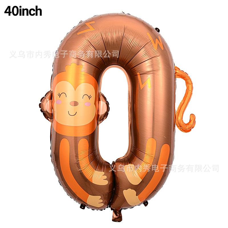 

32 Inch Number Aluminum Film Gold Red And Black Gradient Color Birthday Decoration Wedding Party One Size