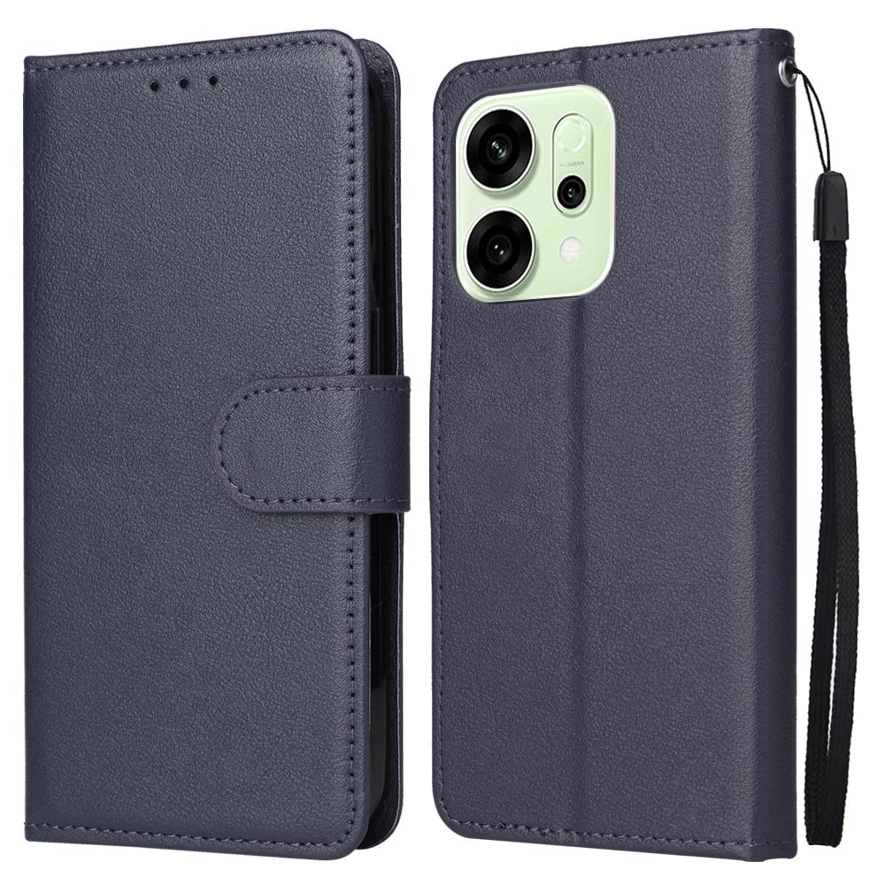 Dla Oppo Reno14 5G (Światowy) Etui Portfel Stojak Widok Skórzane PU Pokrowiec na Telefon z Paskiem na Nadgarstek