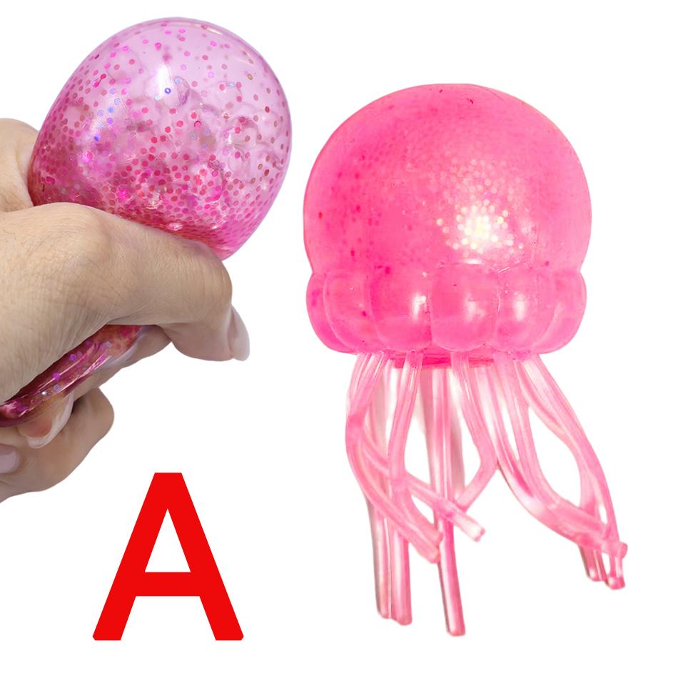 Jouet Anti-Stress Pousser Bulle Gelée Méduse Fidget Jouet Super Solide Squish Boule à Presser Pour Enfants Adultes Jouet Sensoriel Anxiété Cadeau