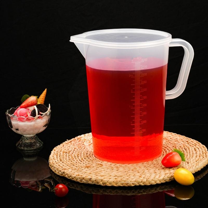 Functional 3000ml Measuring Pitchers with Lid Plastic Measuring Pitchers with Lid for Paint Mixing and Kitchen Use