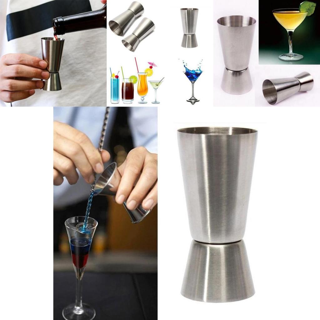 Stahl Einzel Jigger Doppelter Schuss Getränke Spirituosen Messbecher Cocktail 2550ml Messbecher