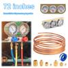72 Inch Mechanical Oil Pressure Gauge Tubing Kit 1/8 Diameter Oil Pressure Line Kit with 1/8 NPT Fittings