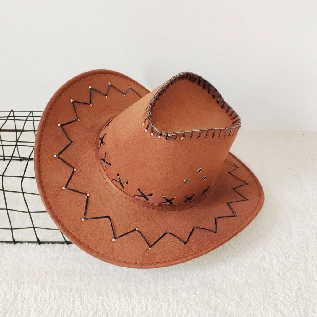 Western Cowboy Straw Hat for Men & Women - Sun Protection Wide Brim Beach & Outdoor Travel Hat