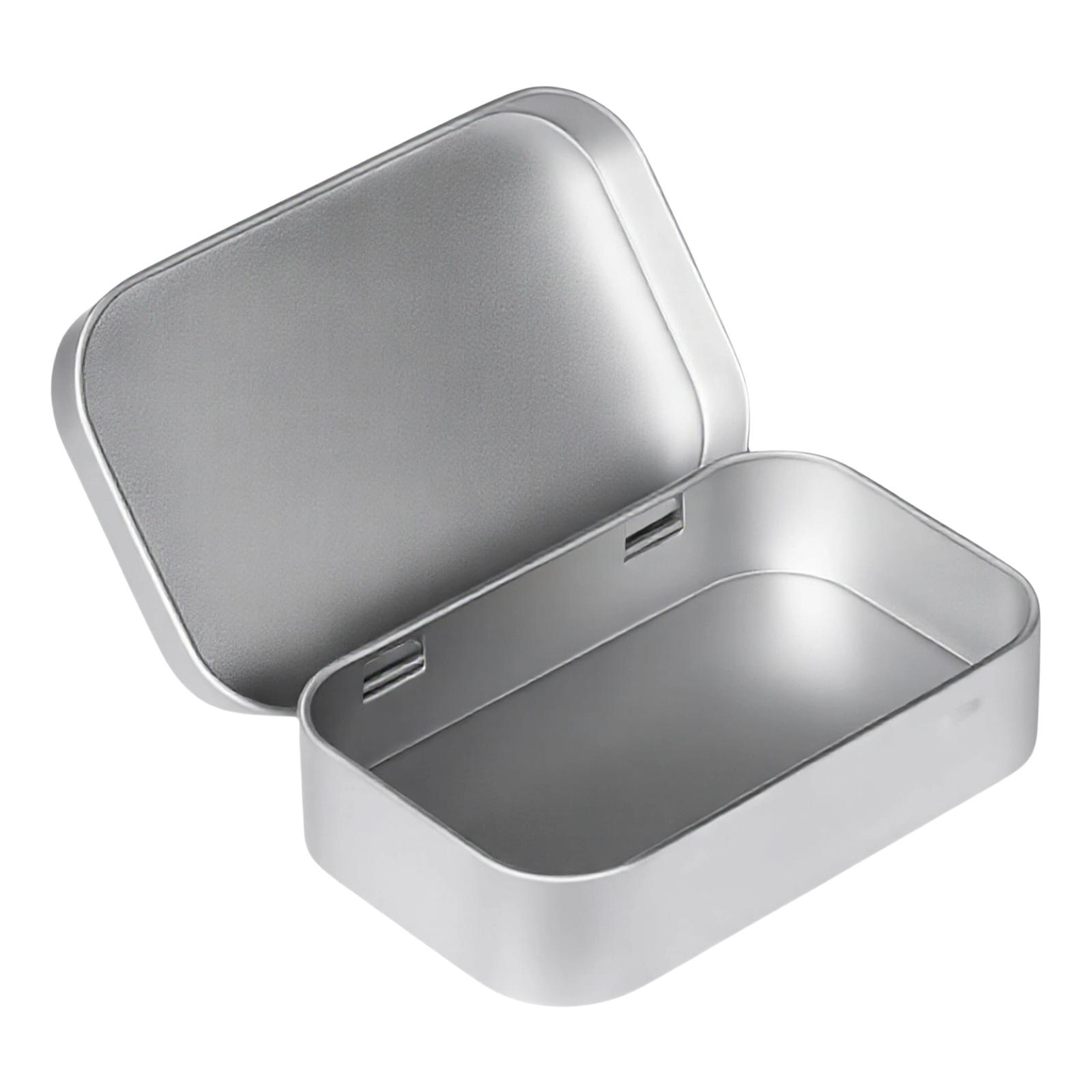 Флипс Верхние Жестяные Коробки для Хранения Прочные Железные Органайзеры Контейнеры для Дома Офиса Набор из 2 Штук серебряный