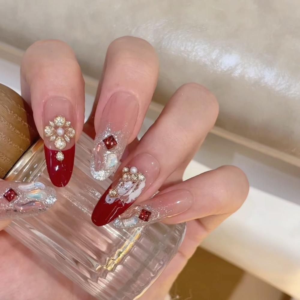 2026 New Year's Wear Nail Lion Nail Art Pure Handmade Cat's Eye Nail Art Handmade Fake Nail Patch Removable