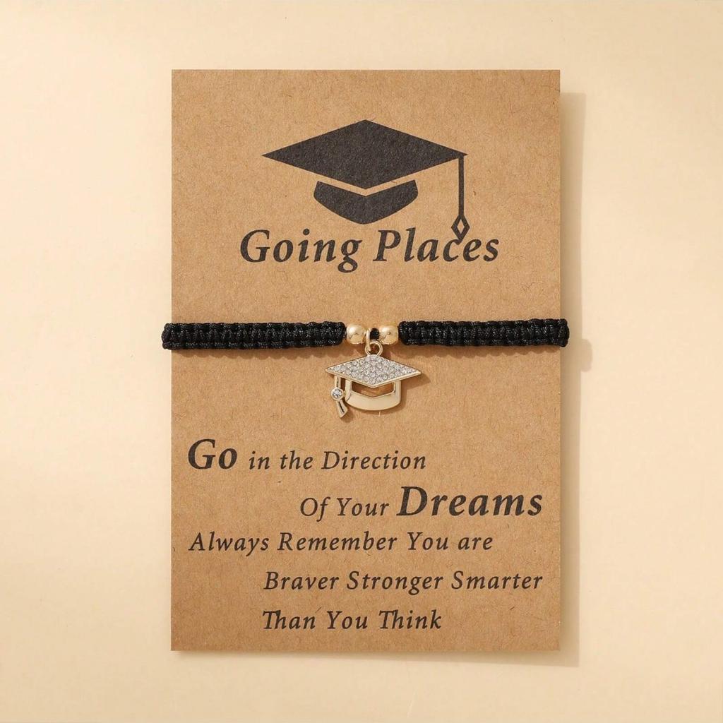 Fashionable Doctor Hat Certificate Adjustment Bracelet - Commemorative Graduation Gift for Students Seasonal Friendship