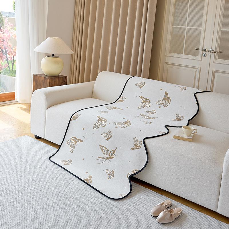 Universales Vier-Jahreszeiten Spezialförmiges Sofakissen Chenille Rutschfestes Leder Sofakissen Leichter Luxus High-End Einfacher Stoffbezug Handtuch