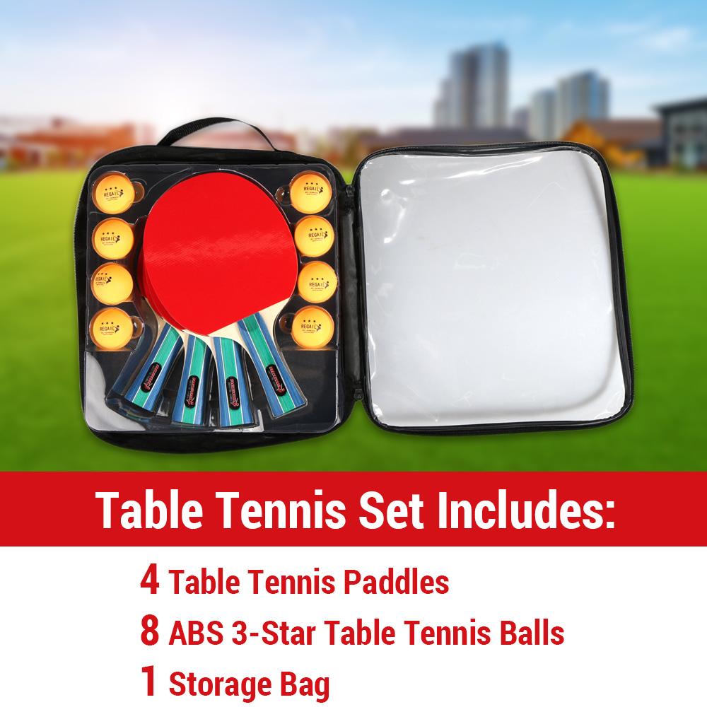 Ping Pong Paddles Set Table Tennis Rackets with 3-Star Ping Pong Balls for Indoor Outdoor Game