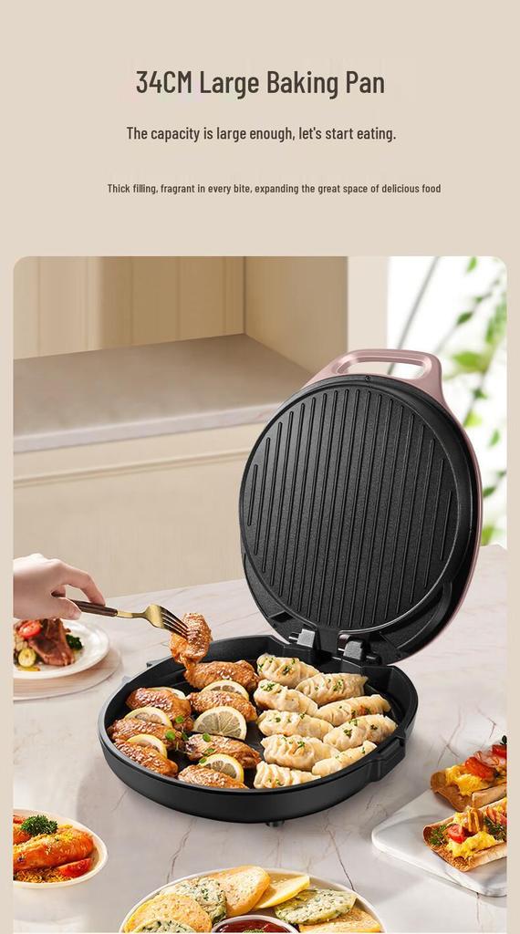 Supor JJ34AQ77 Elektrische Grillplatte: Zweiseitig, Abnehmbar, Waschbar zum Braten, Rösten, für Pfannkuchen und Crêpes