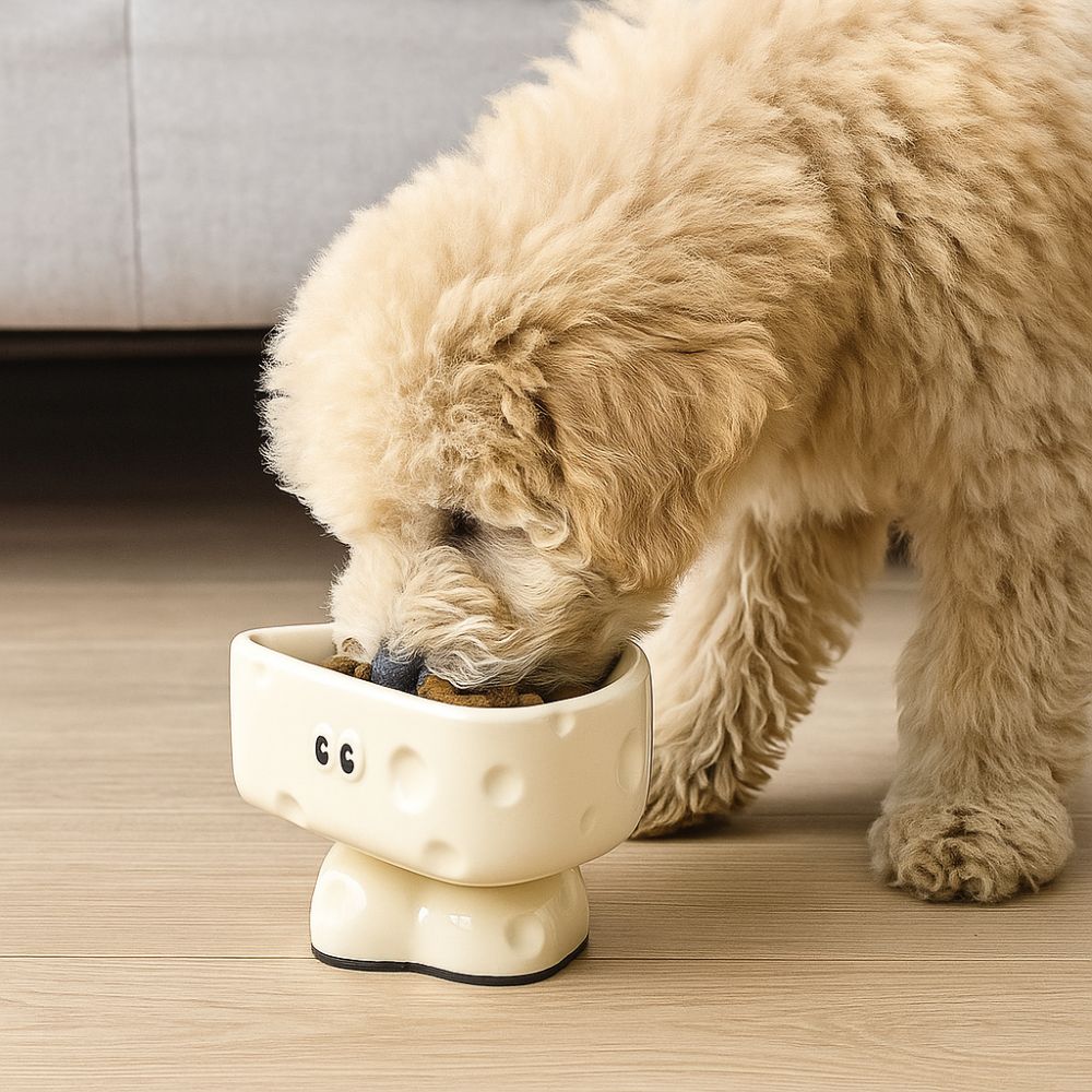 Large Capacity Ceramic Cat Bowl Cartoon Slow Eating Bowl Cute Pet Water Food Bowl  Multi-Pet