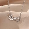 Dainty Heart Zircon & Infinite Symbol & Mom Stainless Steel Necklace for Women 18K Gold-plated Necklaces Jewelry Accessories BFF