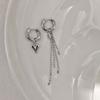 2Pcs Stainless Steel Chain Hoop Earrings Piercing Earrings  Ear Jewelry Accessories